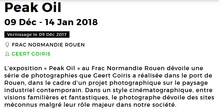 Screenshot_2019-03-21 Peak Oil Geert Goiris, photos de sites industriels au Frac Normandie.png